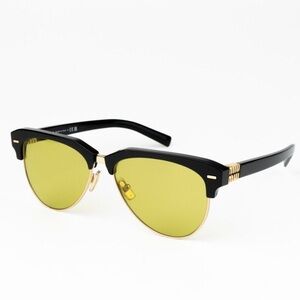 NEW MiuMiu MU09ZS 1AB07O Black Olive Green Browline Unisex Sunglasses